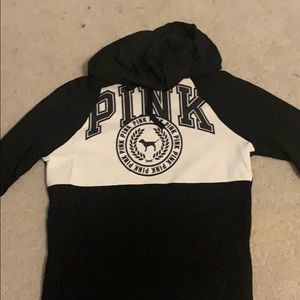 Pink, black and white hoodie